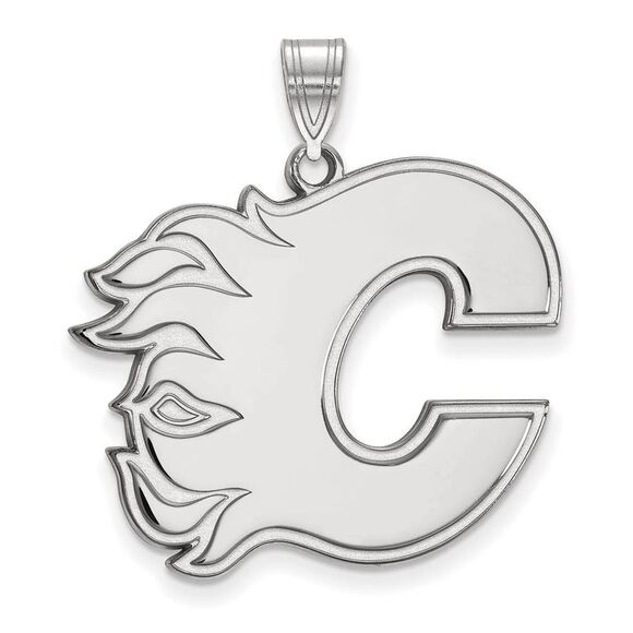 Sterling Silver NHL Calgary Flames XL Pendant